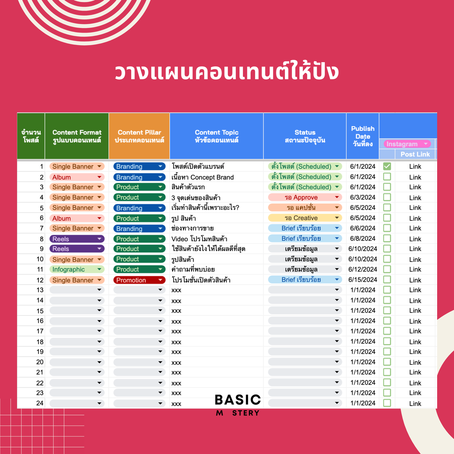 Content Plan #0 - วางแผนคอนเทนต์ให้แบรนด์ปัง by basicmastery